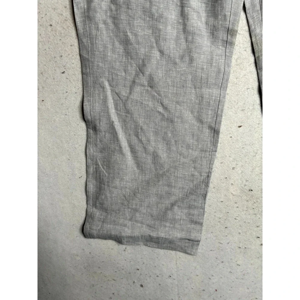 Murano Linen Pants Men's 38x30 Light Gray Relaxed Fit Flat Front Straight Leg